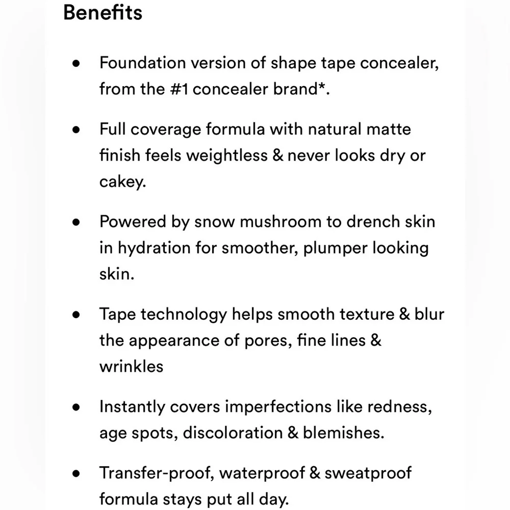 NIB Tarte Face Tape Vegan Foundation in Rich Sand